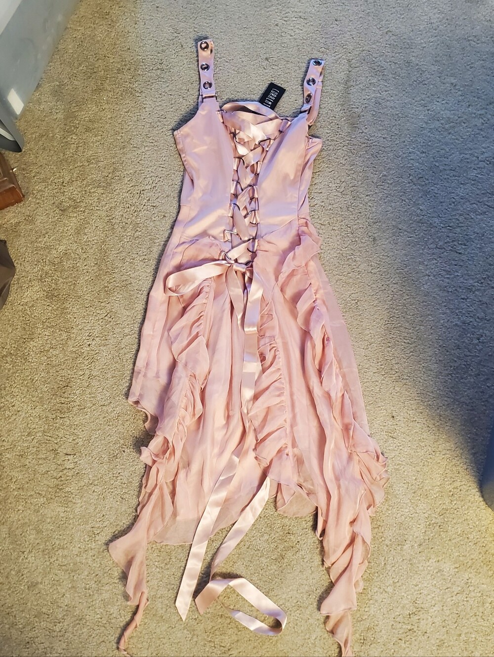 NWT Current Mood Dolls Killl Life's No Fairytail Dusty Rose Midi Dress Size XS